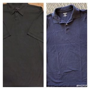 Adolfo Men's Gray & St John’s Bay Blue Heritage Short Sleeves Polo Shirts M